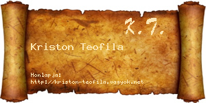 Kriston Teofila névjegykártya